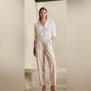 Banana Republic herringbone linen cotton pants NWT Sz 6